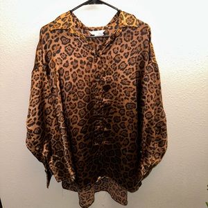 H&M cheetah print shirt
